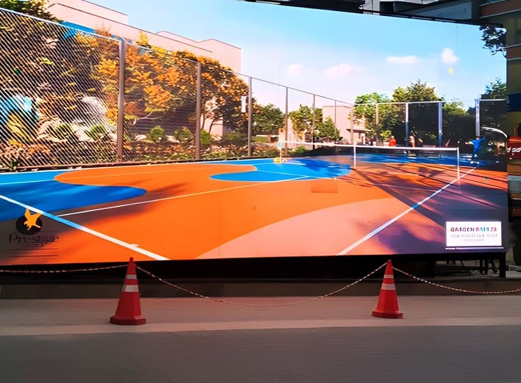 LED screen at a project entrance