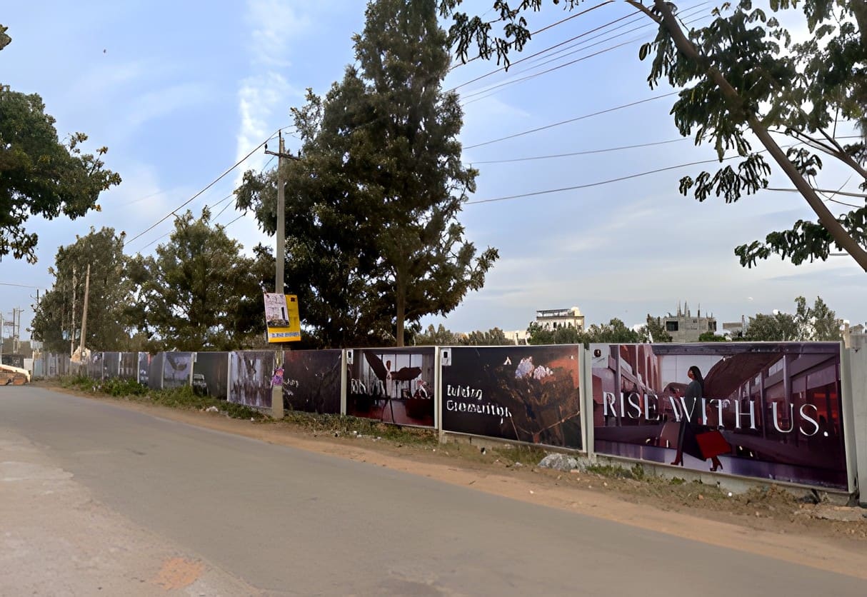 Corporate campaign wall, first wall