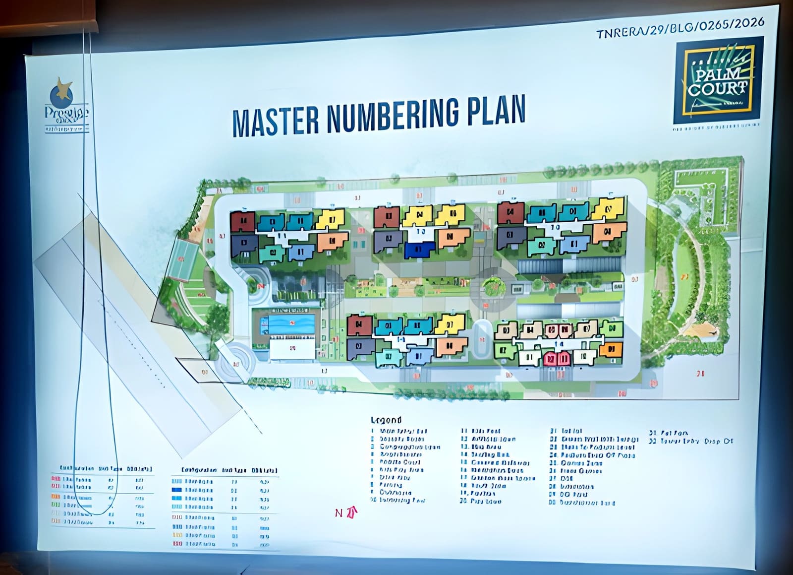 Large-format master numbering plan in the main hall