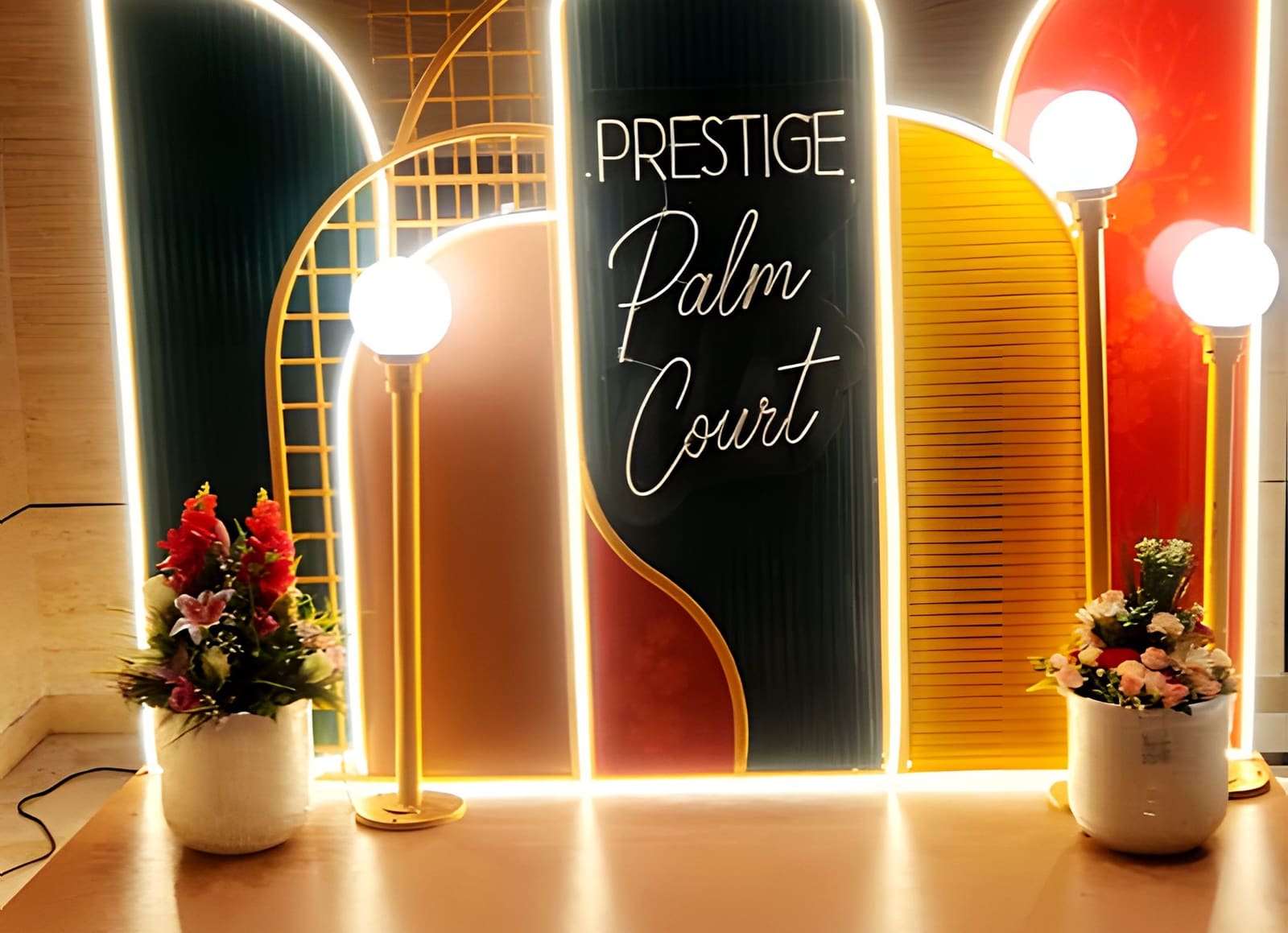 Prestige Palm Court photo booth in the main hall